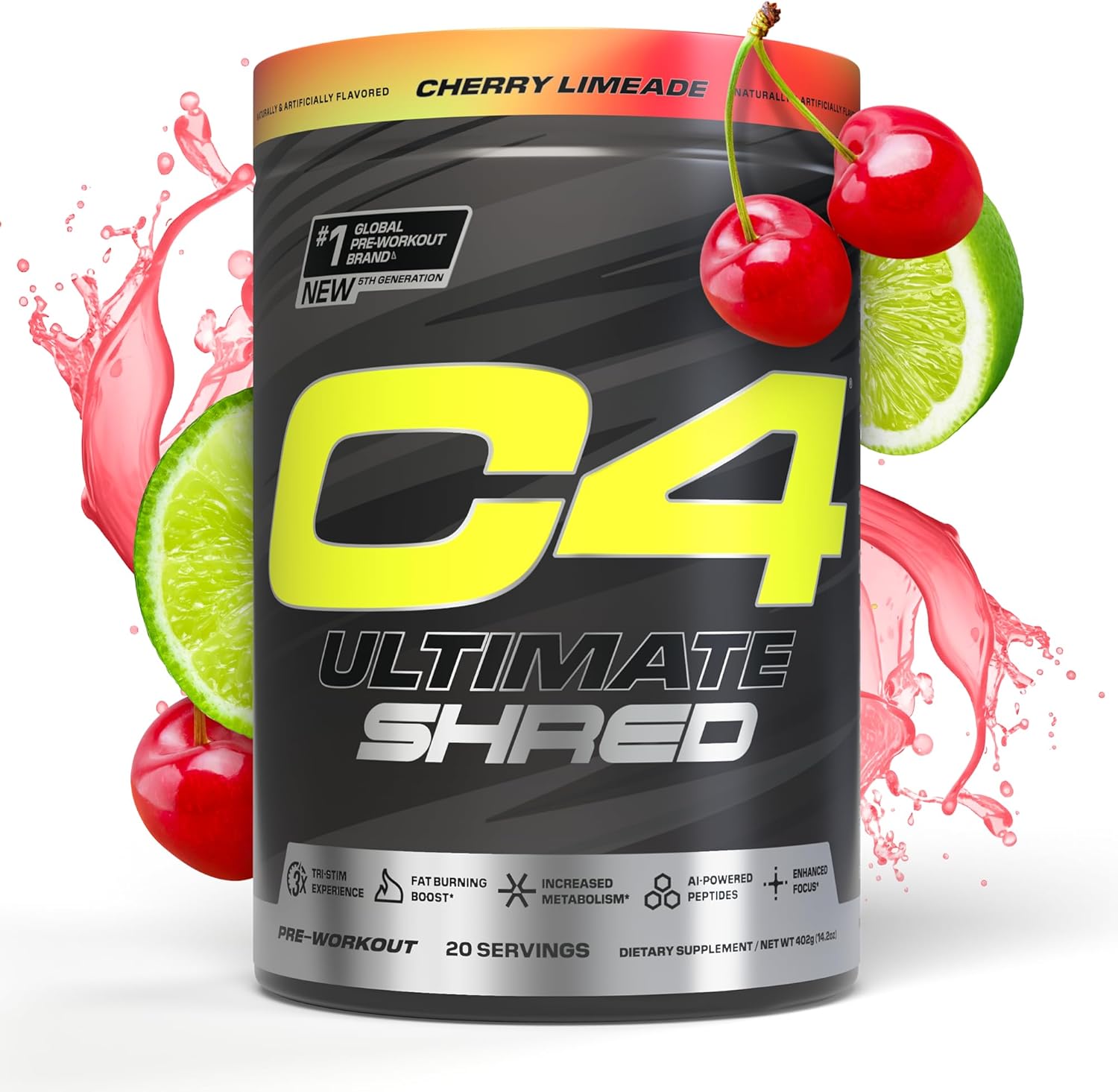 c4 ultimate shred pre workout powder - cherry limeade