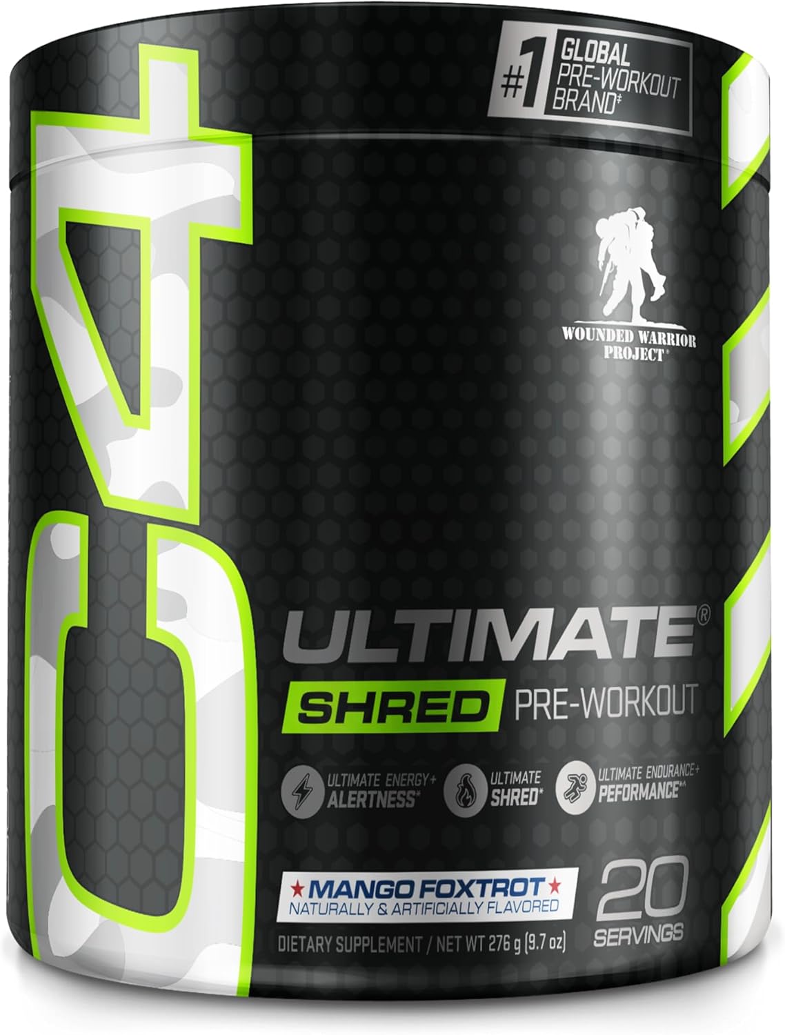 c4 ultimate shred x wounded warrior project pre workout powder