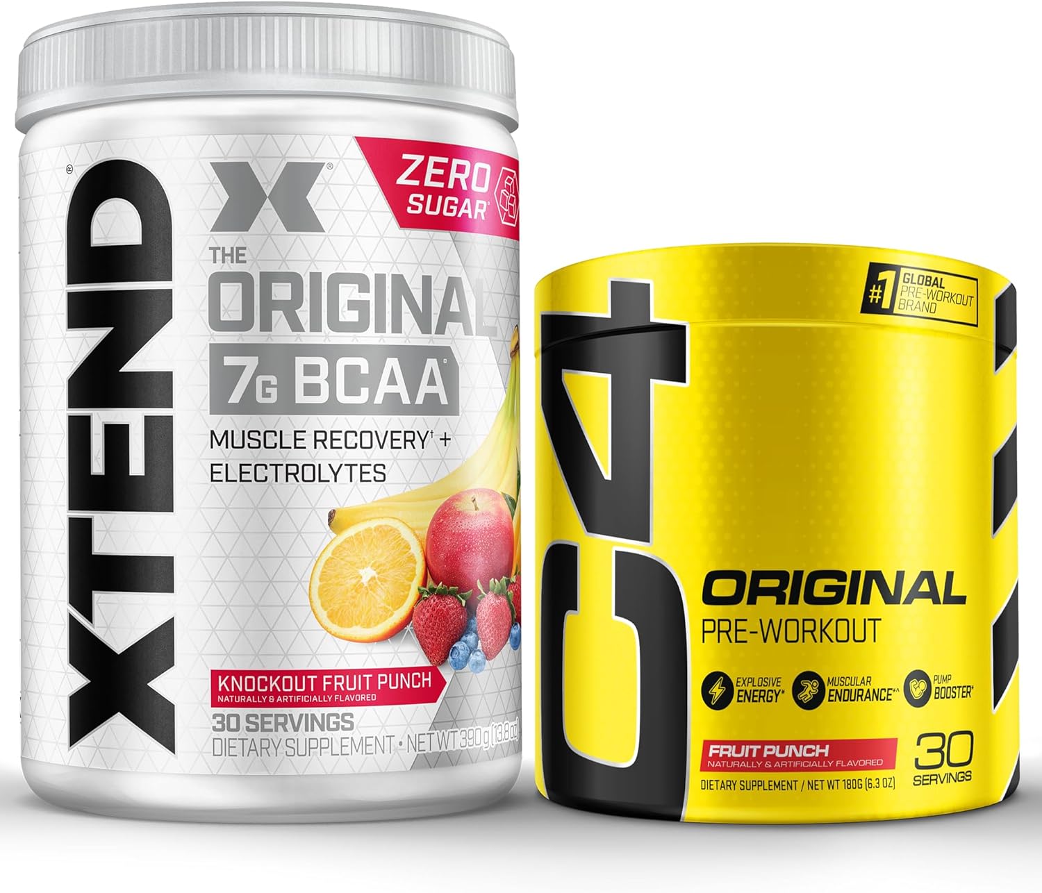 pre workout & bcaa bundle, c4 original pre workout powder + xtend bcaa powder